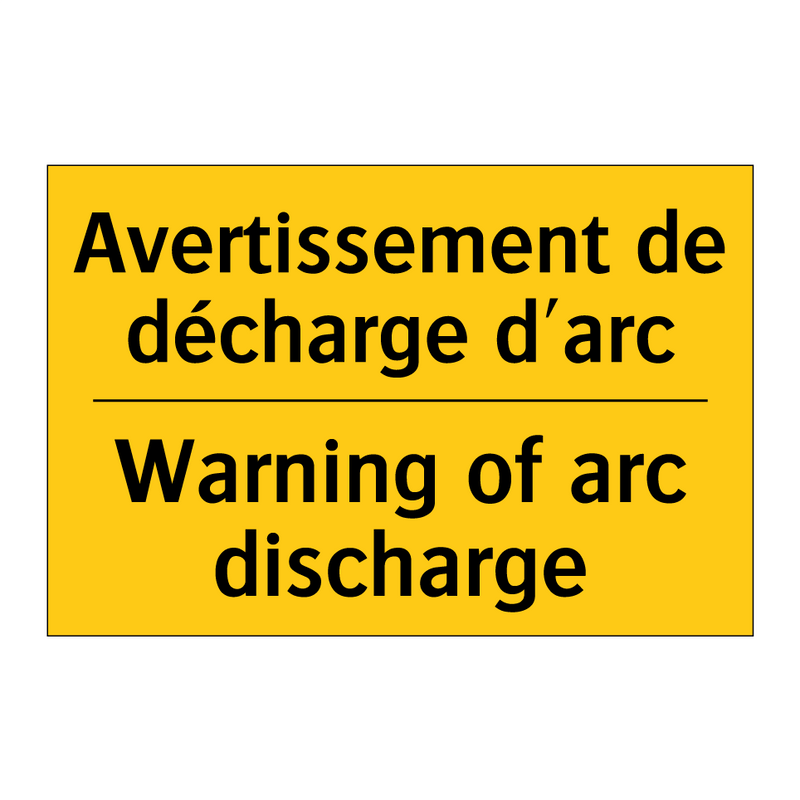 Avertissement de décharge d'arc /.../ - Warning of arc discharge