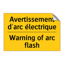 Avertissement d'arc électrique - Warning of arc flash