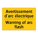 Avertissement d'arc électrique - Warning of arc flash