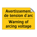 Avertissement de tension d'arc - Warning of arcing voltage