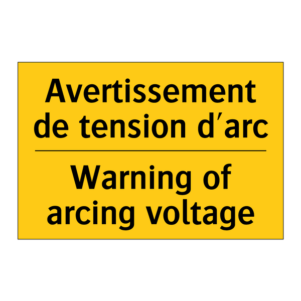 Avertissement de tension d'arc - Warning of arcing voltage