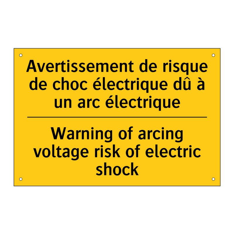 Avertissement de risque de choc  /.../ - Warning of arcing voltage risk  /.../