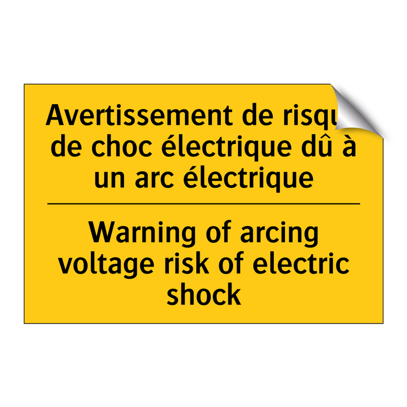 Avertissement de risque de choc  /.../ - Warning of arcing voltage risk  /.../