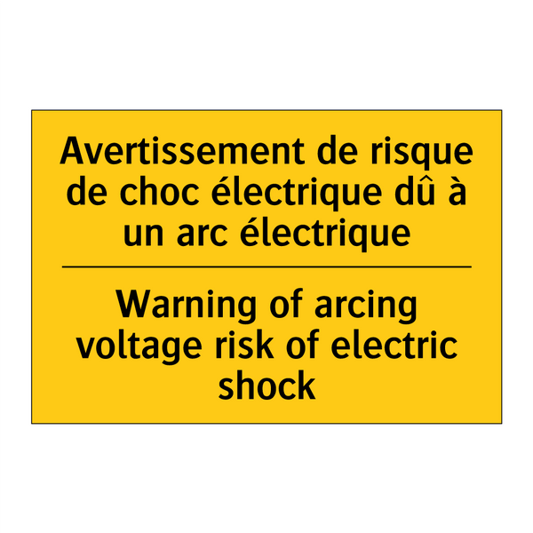 Avertissement de risque de choc  /.../ - Warning of arcing voltage risk  /.../