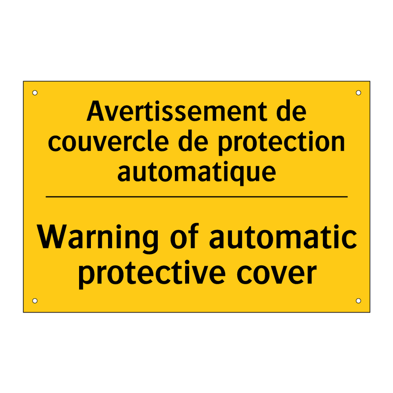 Avertissement de couvercle de  /.../ - Warning of automatic protective  /.../
