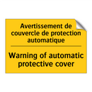 Avertissement de couvercle de  /.../ - Warning of automatic protective  /.../