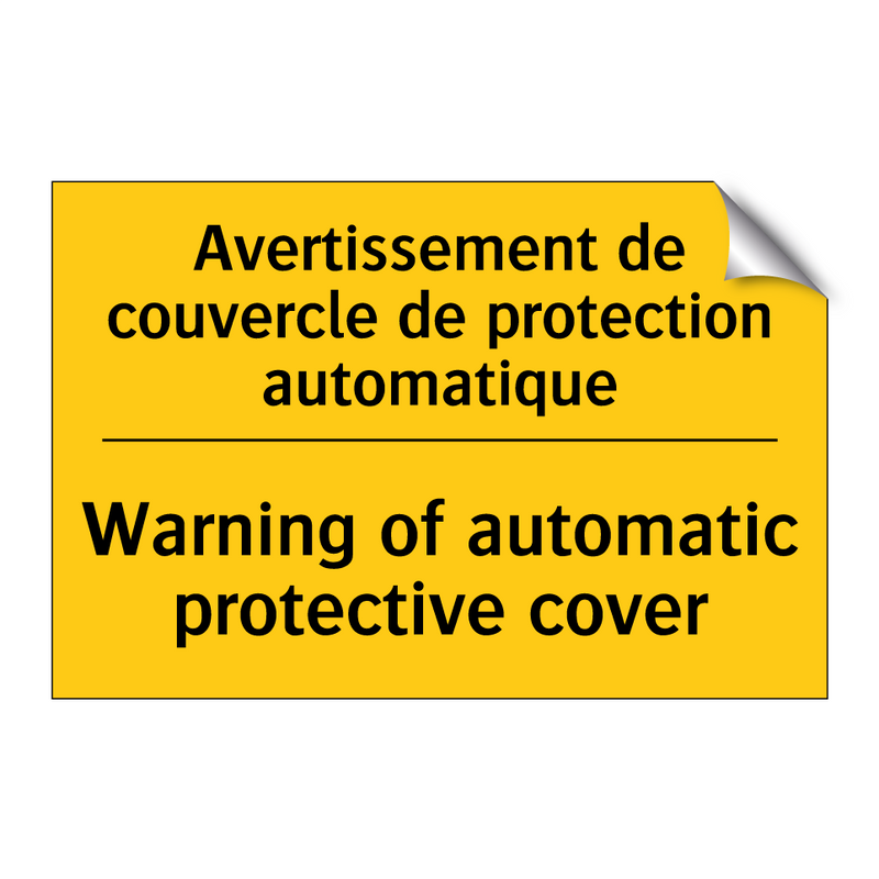 Avertissement de couvercle de  /.../ - Warning of automatic protective  /.../