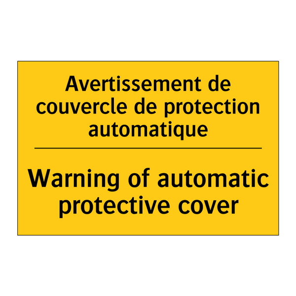 Avertissement de couvercle de  /.../ - Warning of automatic protective  /.../