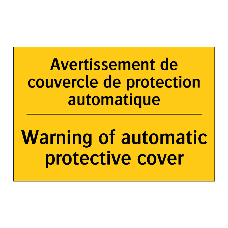 Avertissement de couvercle de  /.../ - Warning of automatic protective  /.../