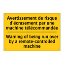 Avertissement de risque d'écrasement  /.../ - Warning of being run over by a  /.../