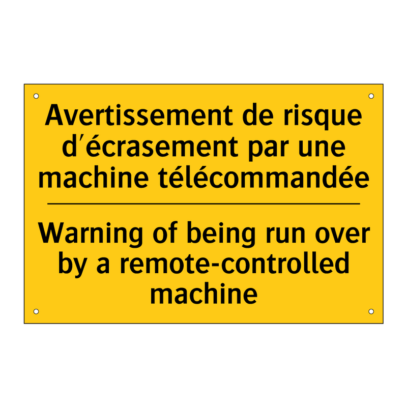 Avertissement de risque d'écrasement  /.../ - Warning of being run over by a  /.../