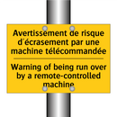 Avertissement de risque d'écrasement  /.../ - Warning of being run over by a  /.../