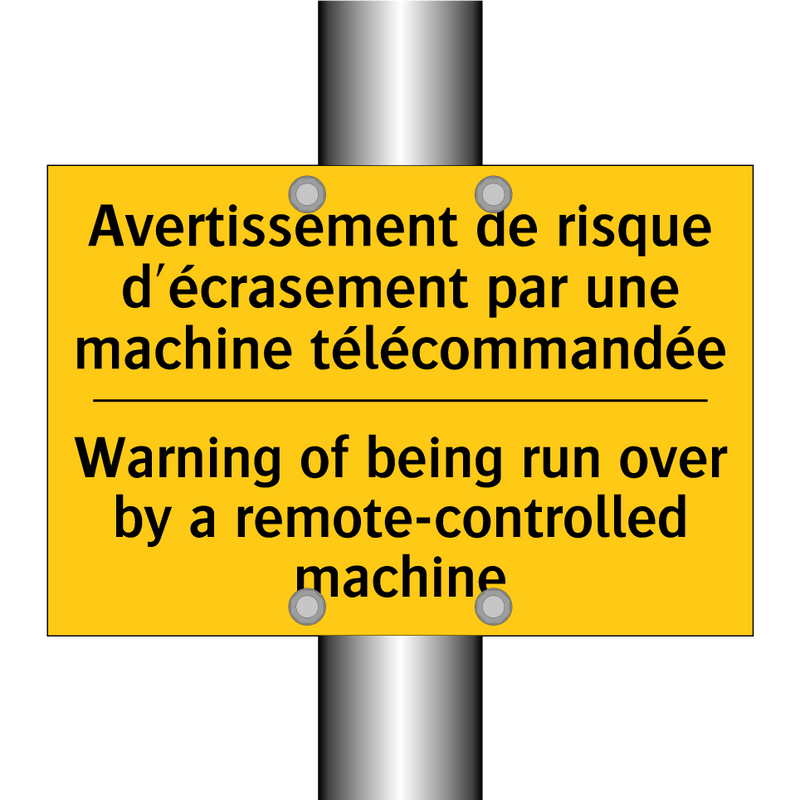Avertissement de risque d'écrasement  /.../ - Warning of being run over by a  /.../