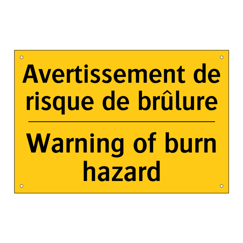 Avertissement de risque de brûlure /.../ - Warning of burn hazard