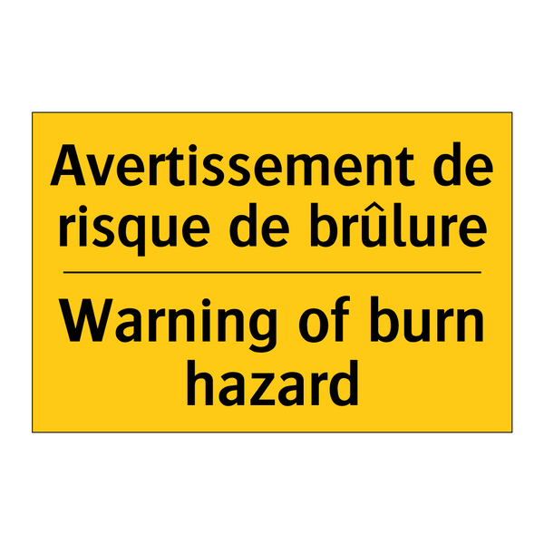 Avertissement de risque de brûlure /.../ - Warning of burn hazard