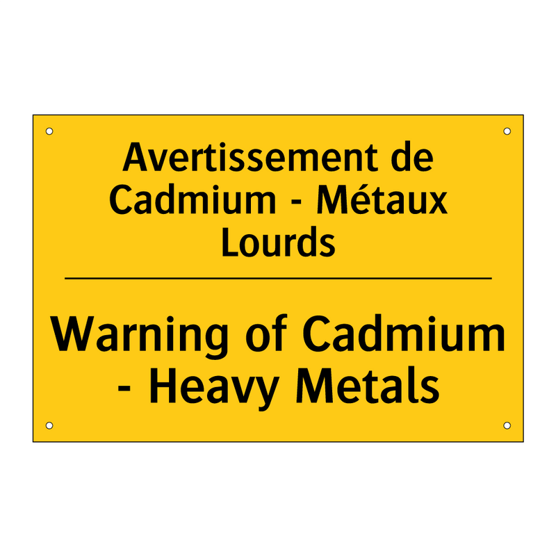 Avertissement de Cadmium - Métaux  /.../ - Warning of Cadmium - Heavy Metals /.../