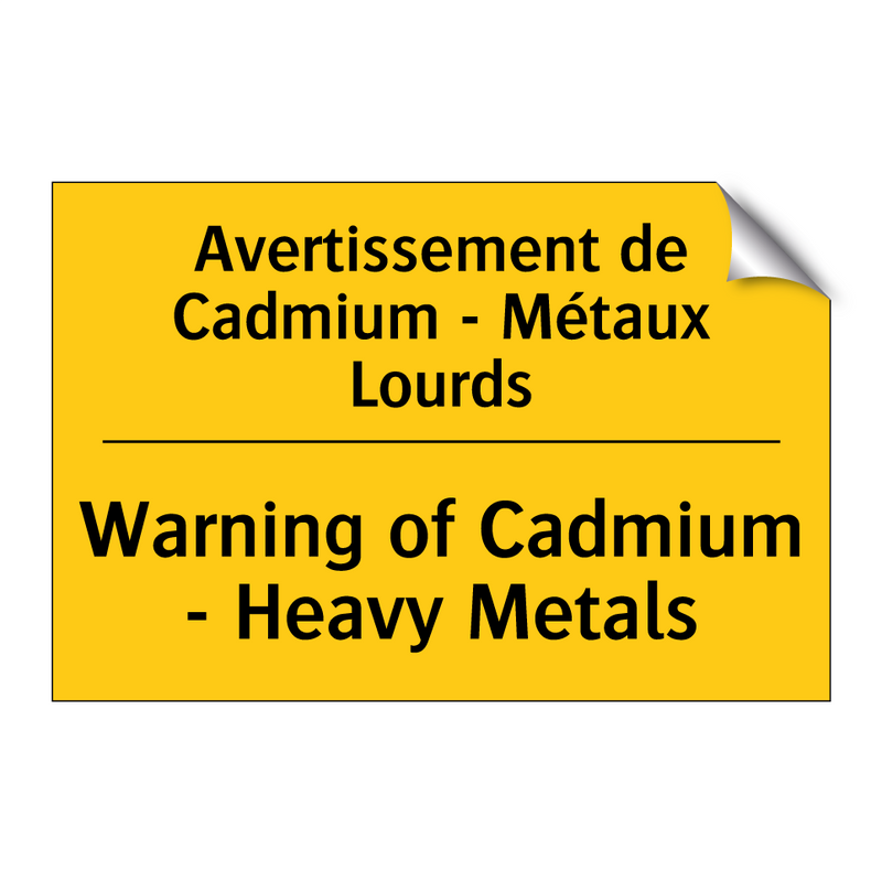 Avertissement de Cadmium - Métaux  /.../ - Warning of Cadmium - Heavy Metals /.../