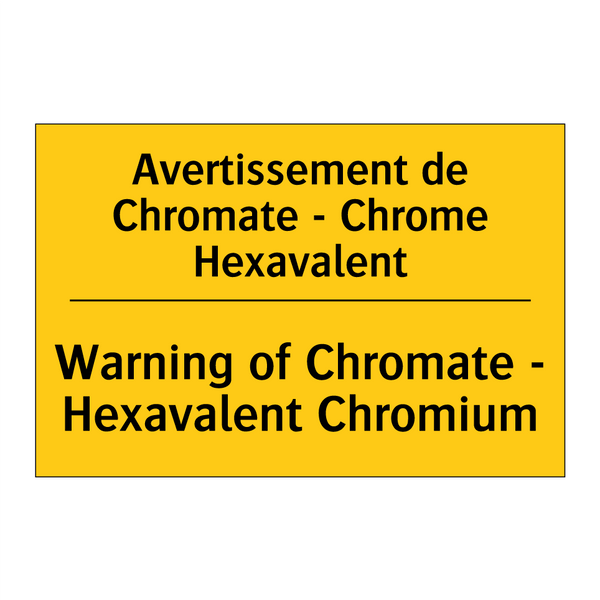 Avertissement de Chromate - Chrome  /.../ - Warning of Chromate - Hexavalent  /.../