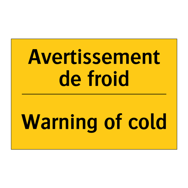 Avertissement de froid - Warning of cold