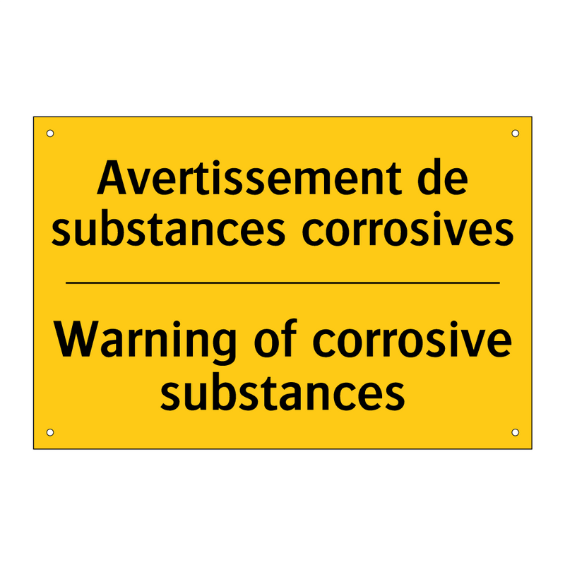Avertissement de substances corrosives /.../ - Warning of corrosive substances /.../