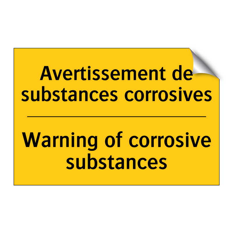 Avertissement de substances corrosives /.../ - Warning of corrosive substances /.../