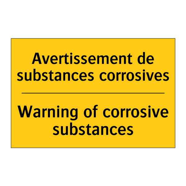 Avertissement de substances corrosives /.../ - Warning of corrosive substances /.../