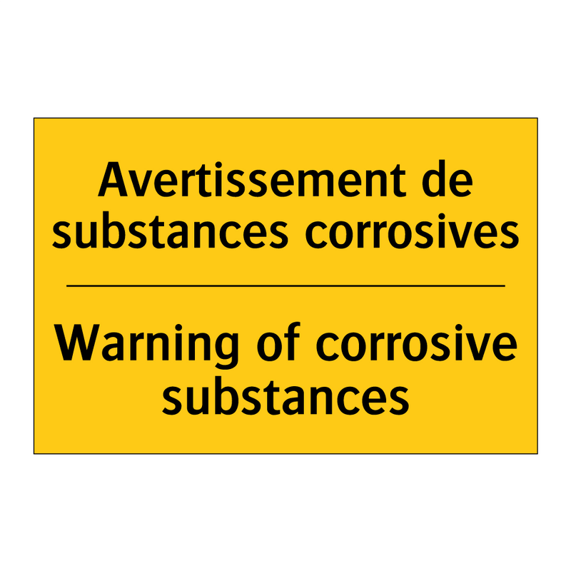 Avertissement de substances corrosives /.../ - Warning of corrosive substances /.../