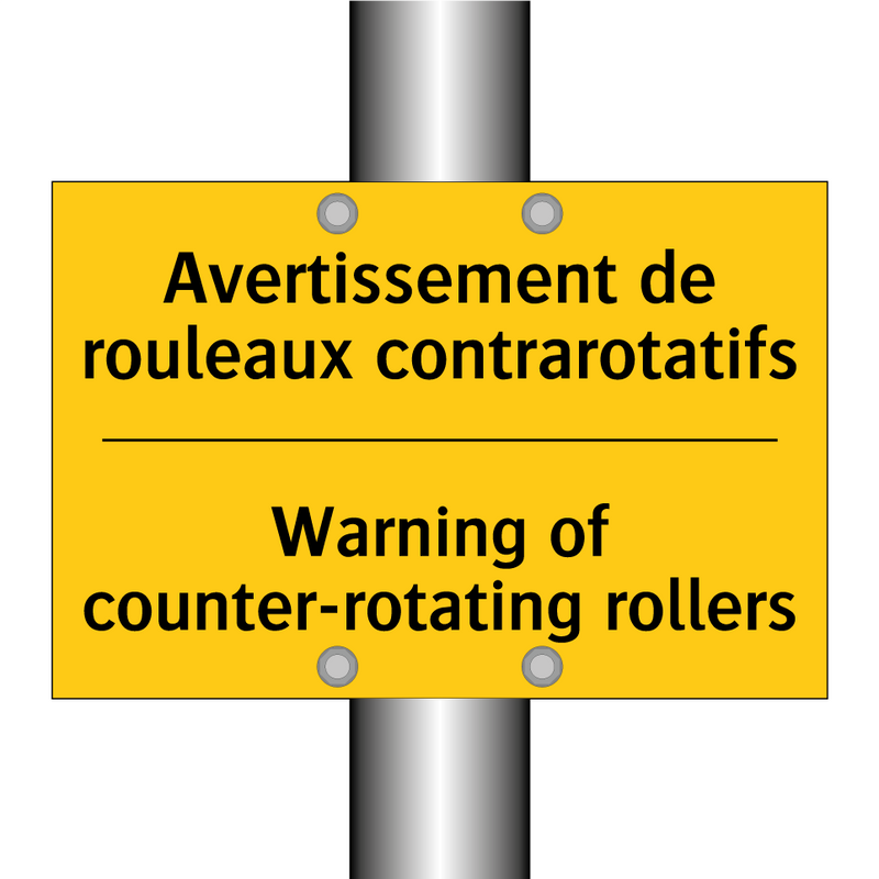 Avertissement de rouleaux contrarotatifs /.../ - Warning of counter-rotating rollers /.../