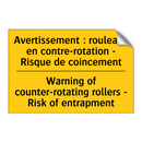 Avertissement : rouleaux en contre-rotation  /.../ - Warning of counter-rotating rollers  /.../