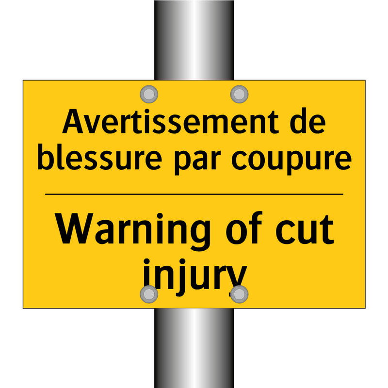 Avertissement de blessure par  /.../ - Warning of cut injury