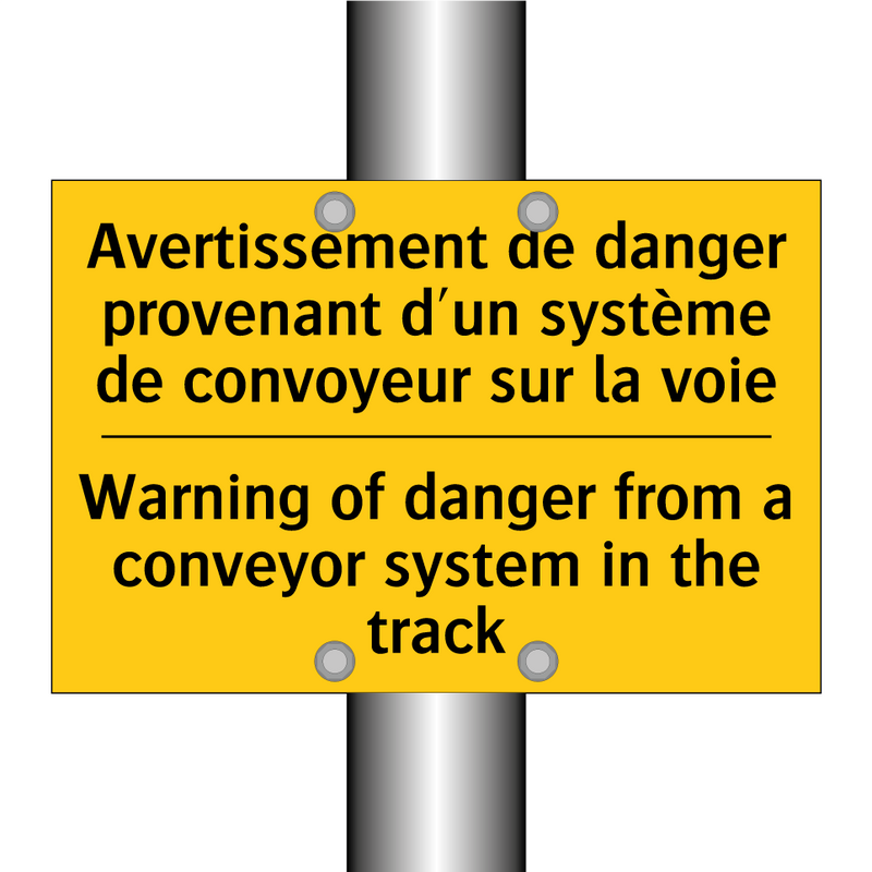 Avertissement de danger provenant  /.../ - Warning of danger from a conveyor  /.../