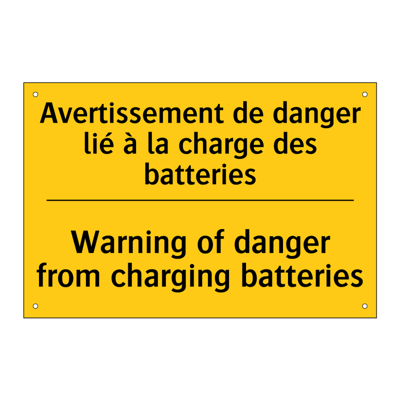 Avertissement de danger lié à  /.../ - Warning of danger from charging  /.../
