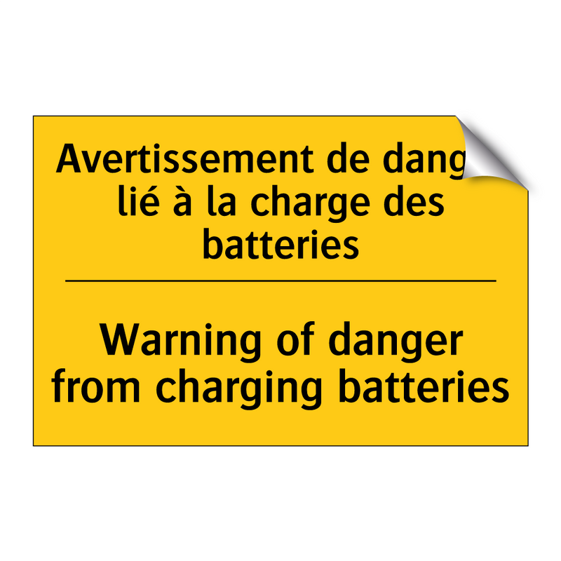 Avertissement de danger lié à  /.../ - Warning of danger from charging  /.../
