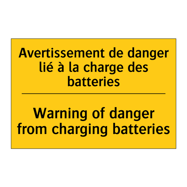 Avertissement de danger lié à  /.../ - Warning of danger from charging  /.../