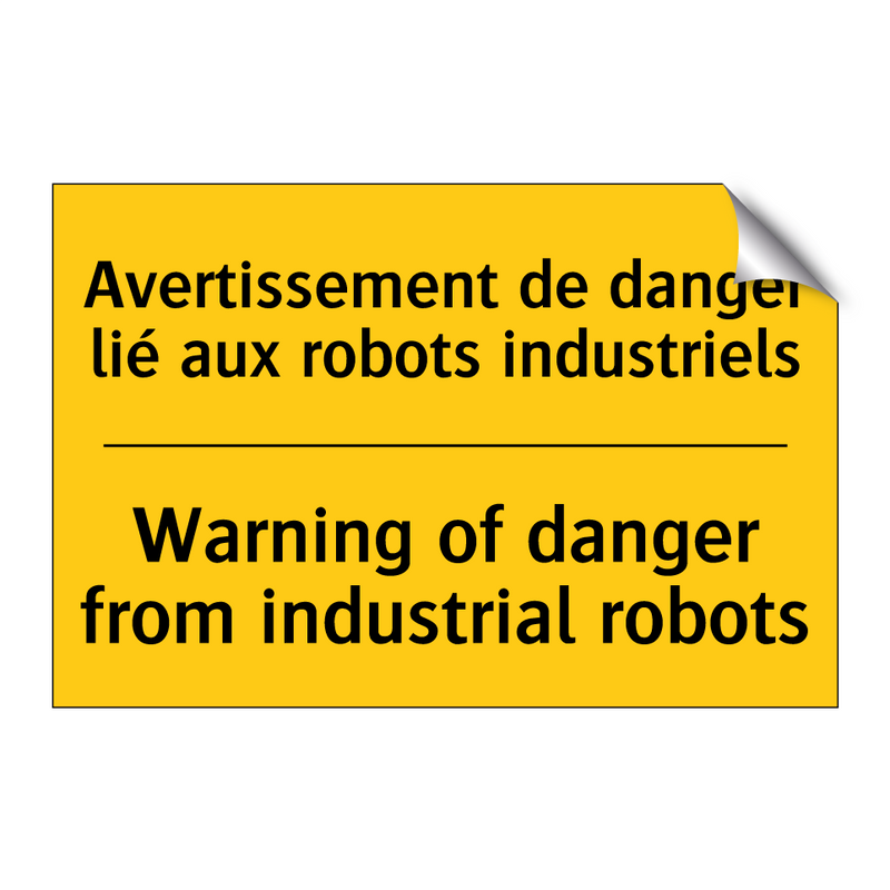 Avertissement de danger lié aux  /.../ - Warning of danger from industrial  /.../