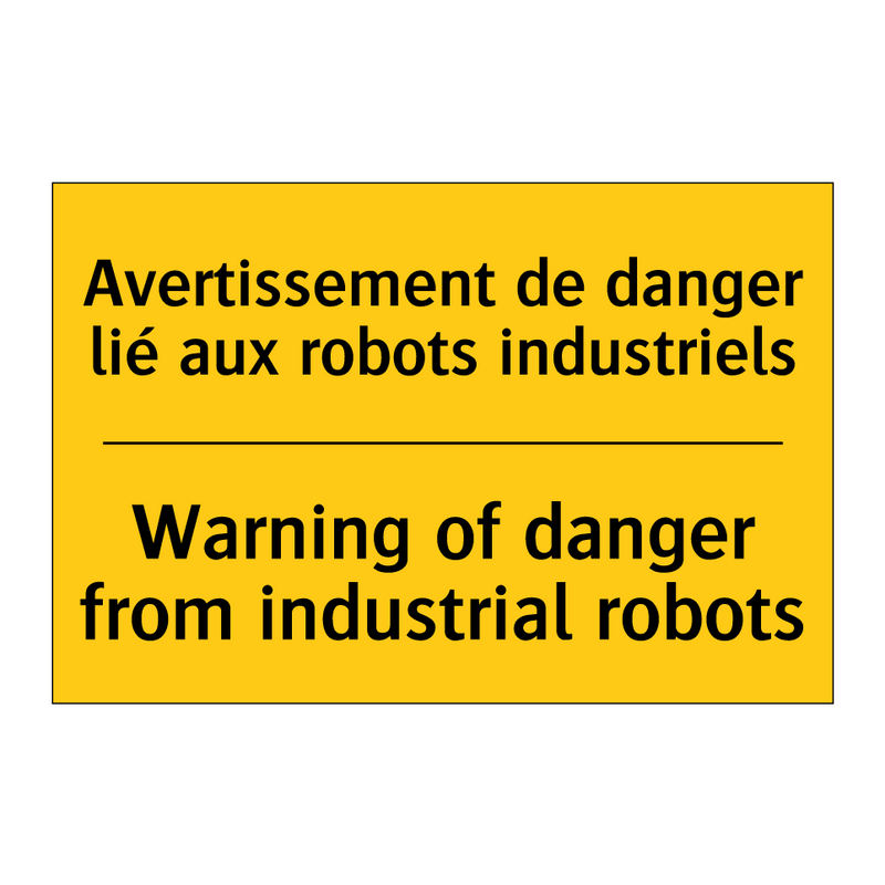 Avertissement de danger lié aux  /.../ - Warning of danger from industrial  /.../