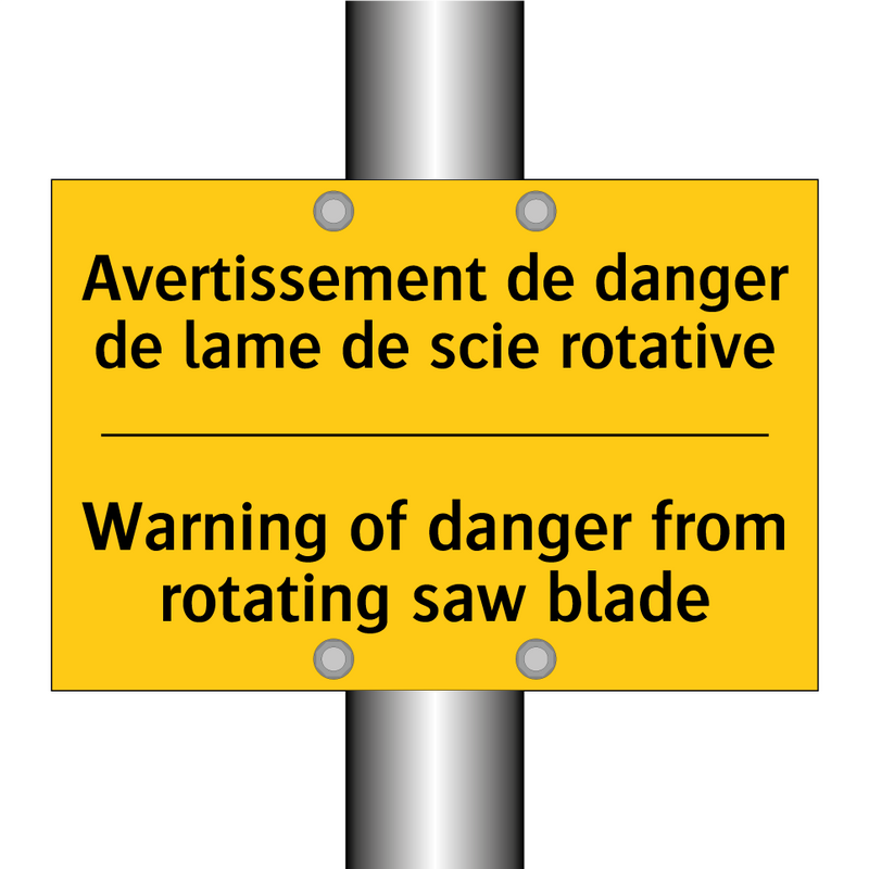 Avertissement de danger de lame  /.../ - Warning of danger from rotating  /.../
