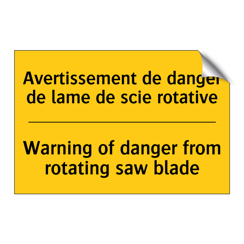 Avertissement de danger de lame  /.../ - Warning of danger from rotating  /.../