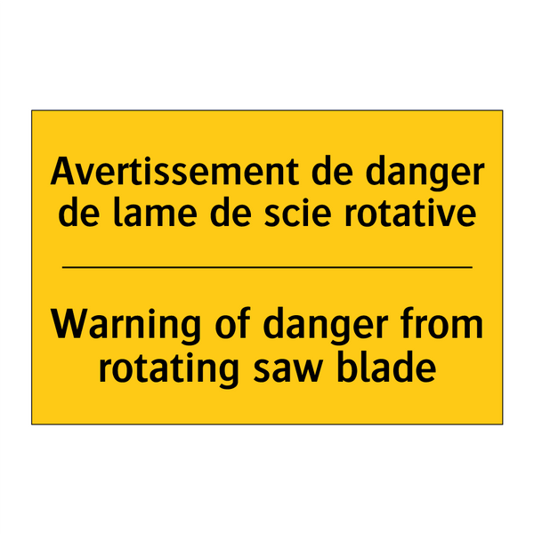 Avertissement de danger de lame  /.../ - Warning of danger from rotating  /.../