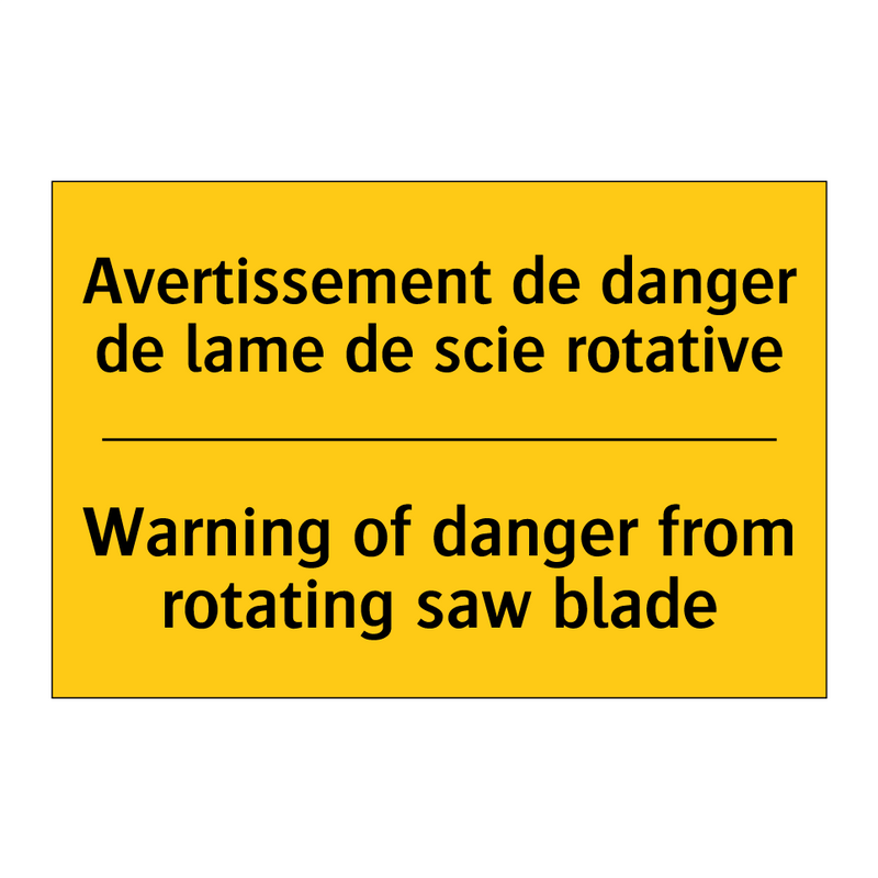 Avertissement de danger de lame  /.../ - Warning of danger from rotating  /.../