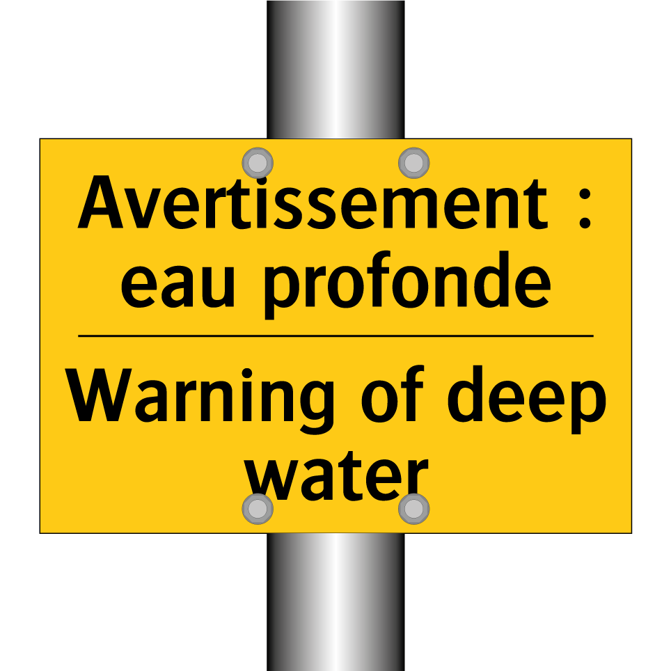Avertissement : eau profonde - Warning of deep water