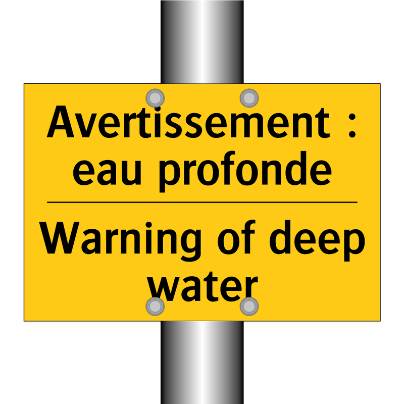 Avertissement : eau profonde - Warning of deep water