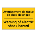Avertissement de risque de choc  /.../ - Warning of electric shock hazard /.../