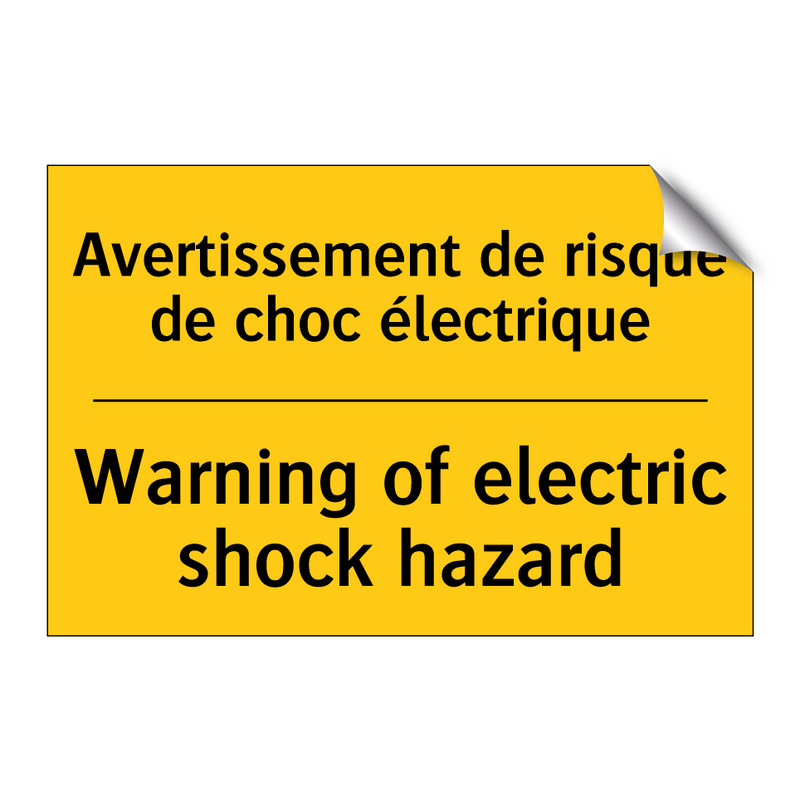 Avertissement de risque de choc  /.../ - Warning of electric shock hazard /.../