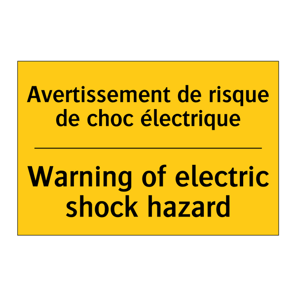 Avertissement de risque de choc  /.../ - Warning of electric shock hazard /.../