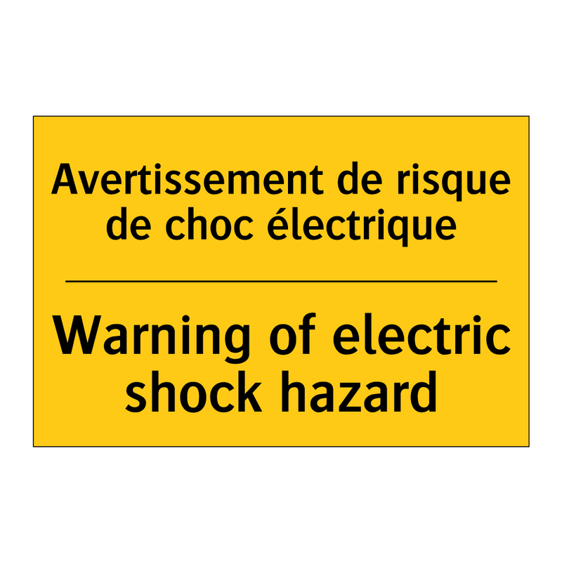 Avertissement de risque de choc  /.../ - Warning of electric shock hazard /.../
