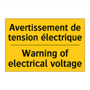 Avertissement de tension électrique /.../ - Warning of electrical voltage
