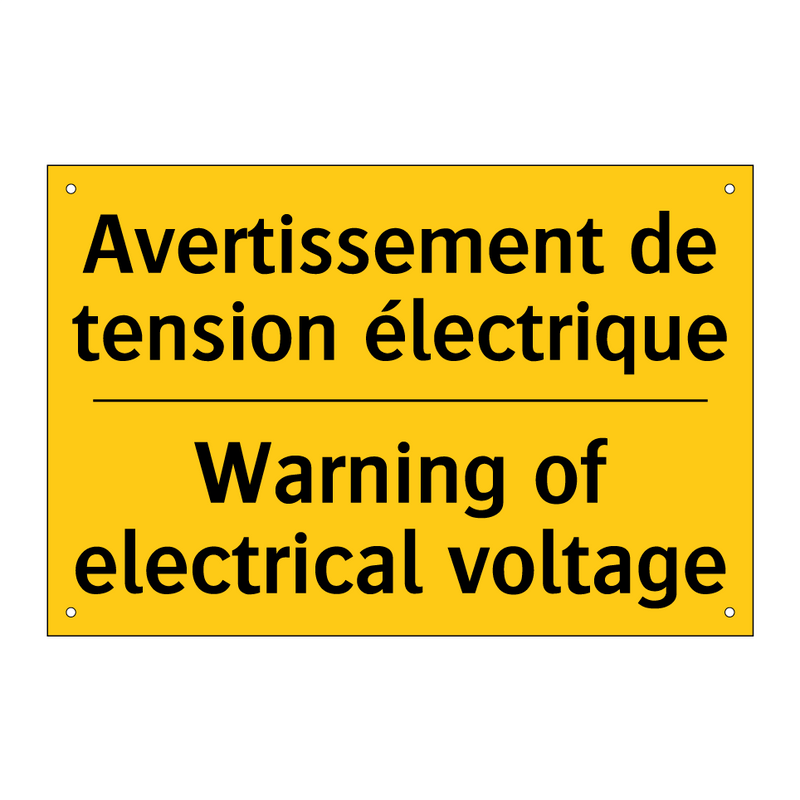Avertissement de tension électrique /.../ - Warning of electrical voltage