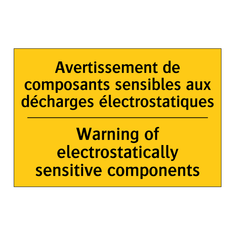 Avertissement de composants sensibles  /.../ - Warning of electrostatically sensitive  /.../