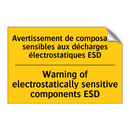 Avertissement de composants sensibles  /.../ - Warning of electrostatically sensitive  /.../